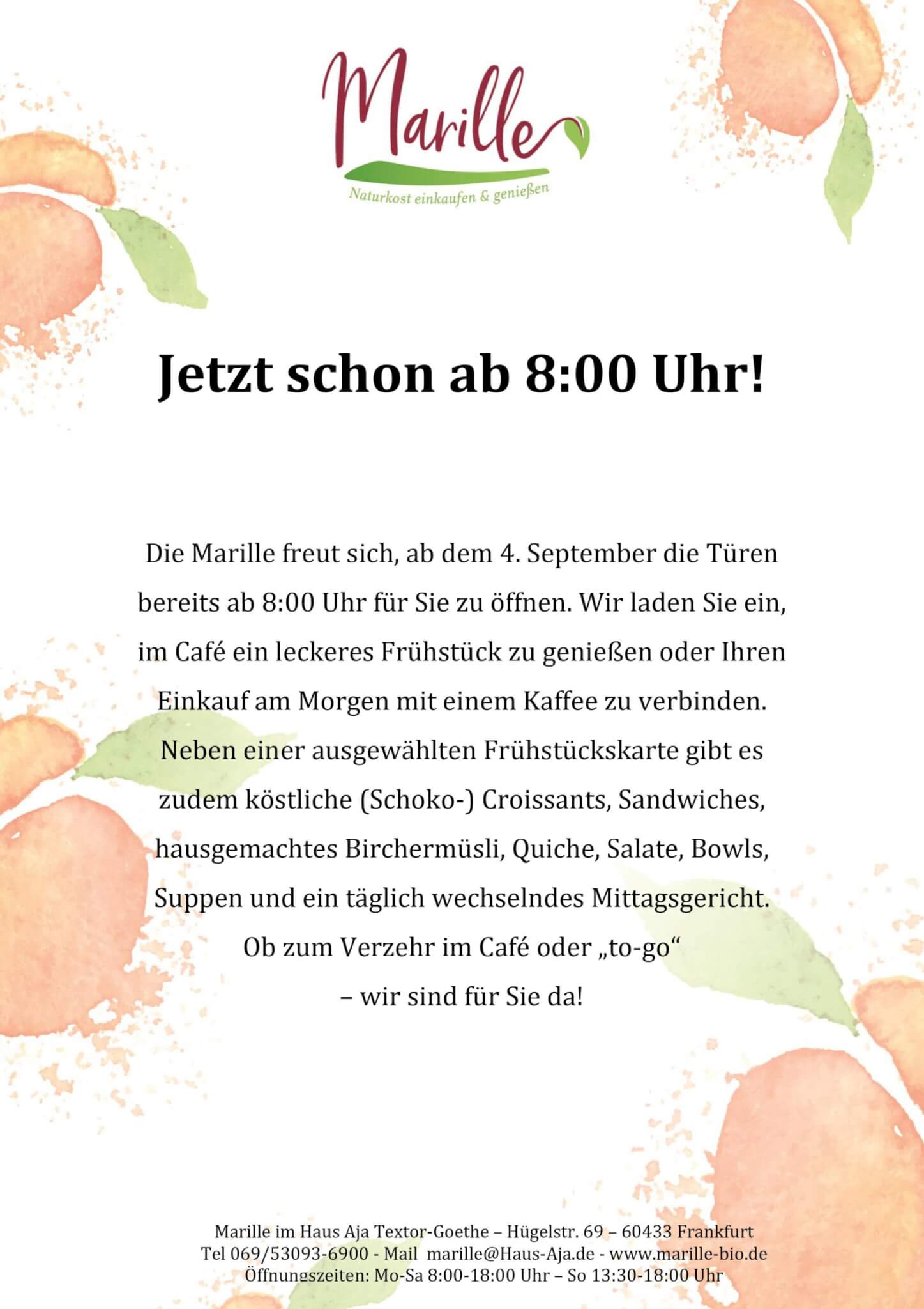 Aushang Öffnungszeiten Homepage