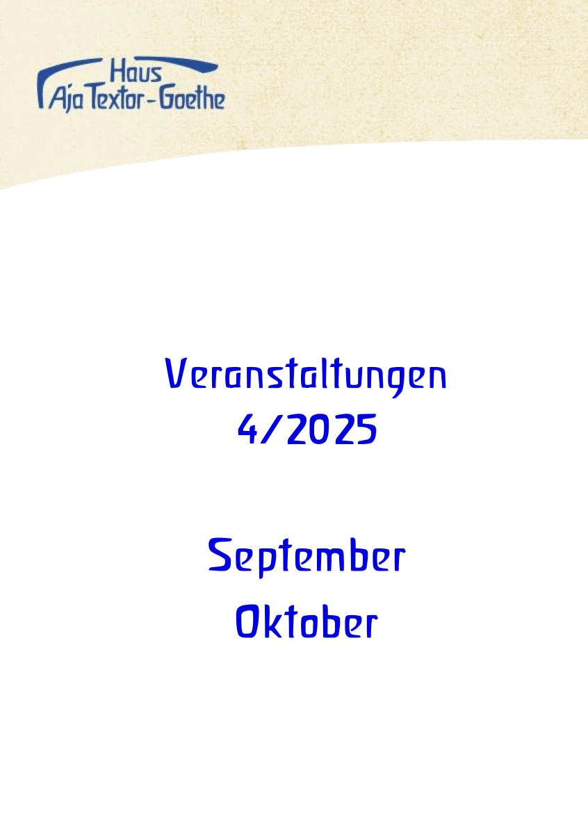 Vorderseite des aktuellen Veranstaltungsprogramms