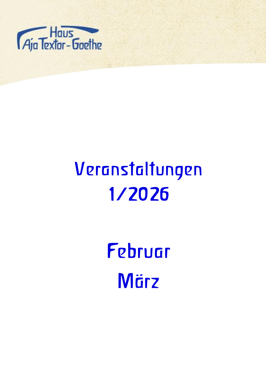 Vorderseite des aktuellen Veranstaltungsprogramms